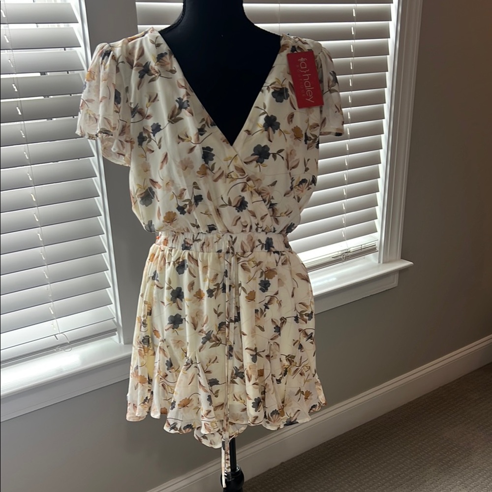 Millibon Floral Mini Dress - Cream and Black